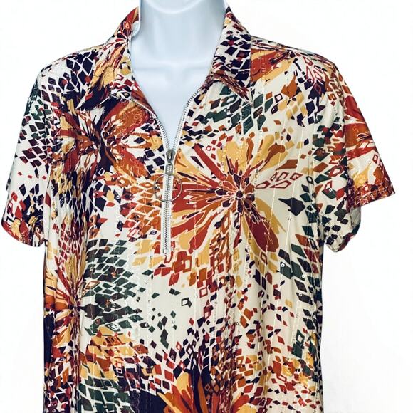 Ava & Grace Short Sleeve Floral Dress Medium Fit & Flare Sequined Metallic Party - Picture 2 of 10